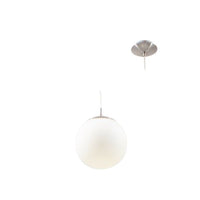 Eurolux satin chrome pendant light, front view