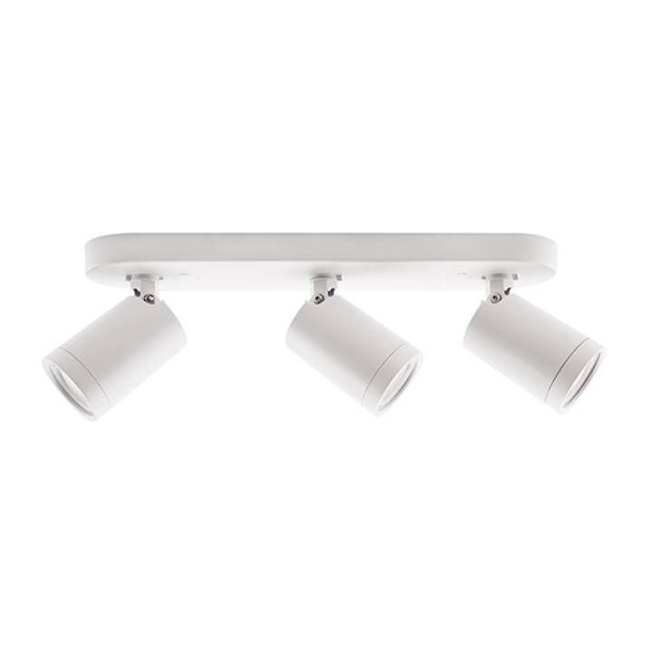 Radiant white spotlight shown in its packaging
