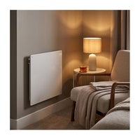 Radiant heater shown in its packaging