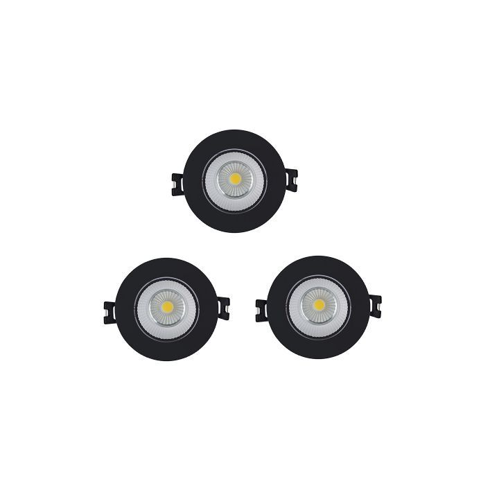 Eurolux black downlight, front view