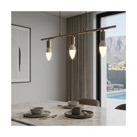 Eurolux white chandelier installed and lit