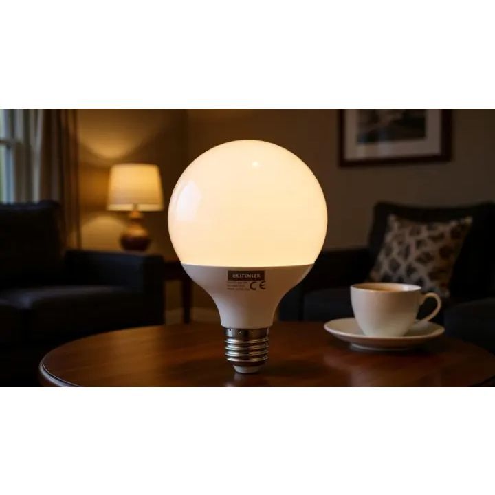 Eurolux LED globe installed and lit