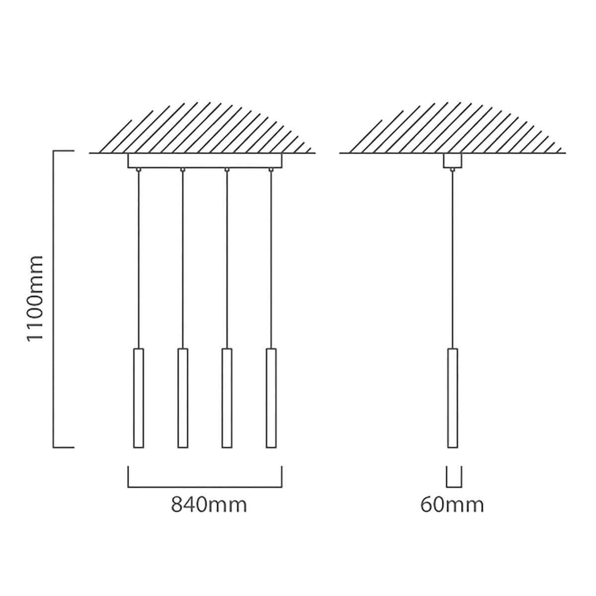 Eurolux black pendant light dimensions diagram