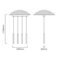 Eurolux black pendant light dimensions diagram