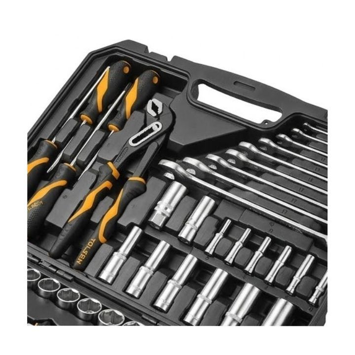 Close-up detail of the Tolsen tool set