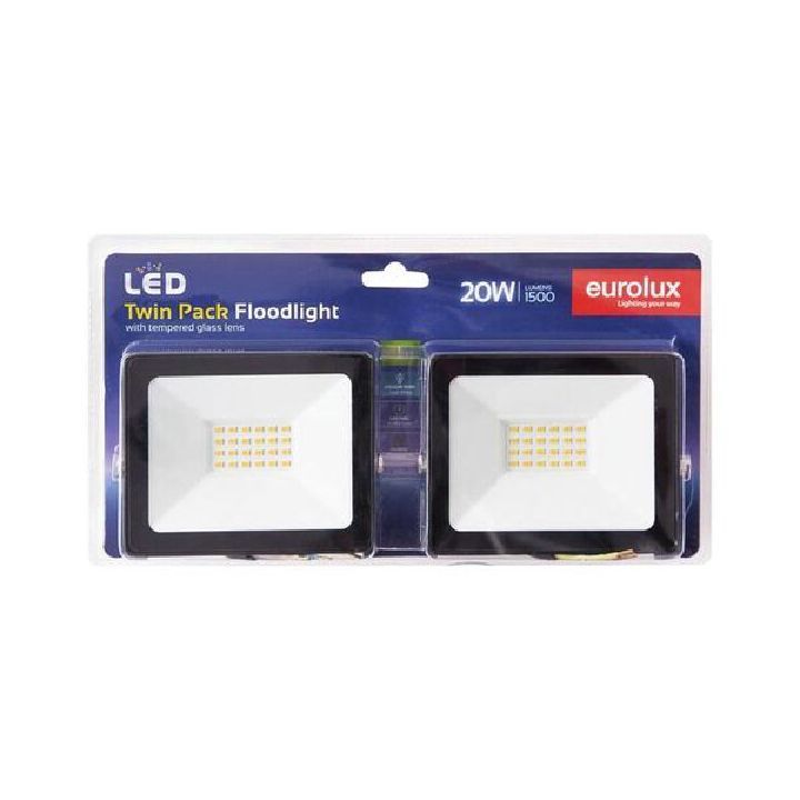 Eurolux floodlight shown in its packaging