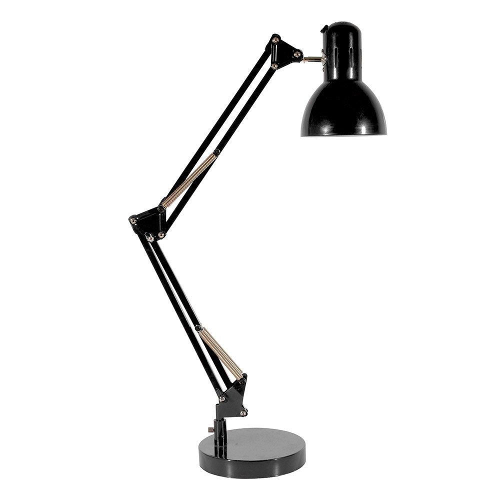 Eurolux black table lamp, front view