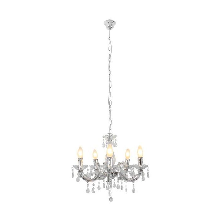 Eurolux chandelier installed and lit