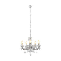 Eurolux chandelier installed and lit