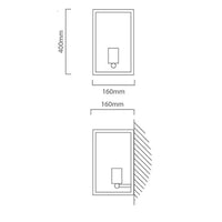 Eurolux black wall light shown in its packaging