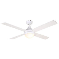 Eurolux white ceiling fan, front view