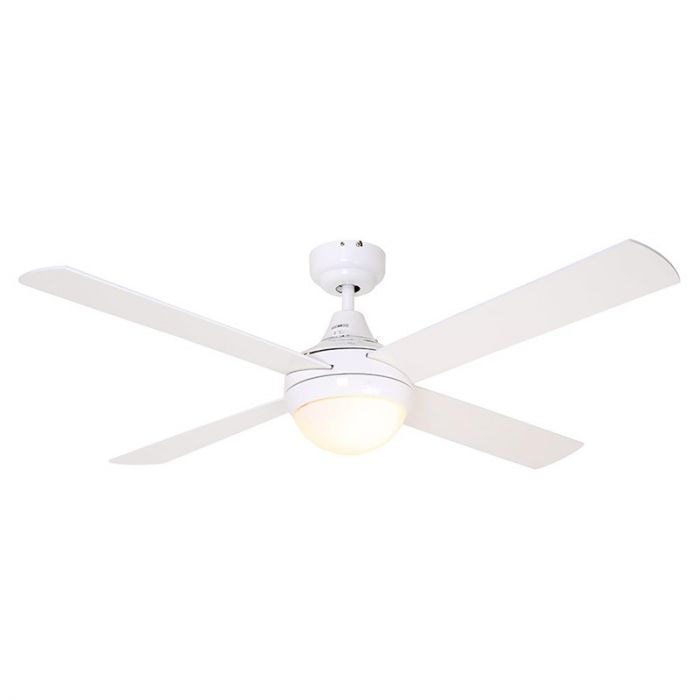 Eurolux white ceiling fan, front view