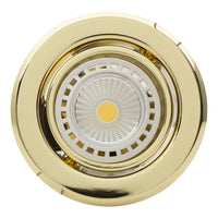 Eurolux polished brass downlight shown in its packaging