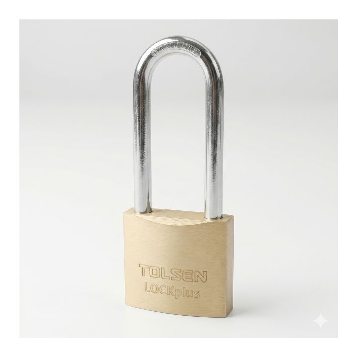 Close-up detail of the Tolsen padlock