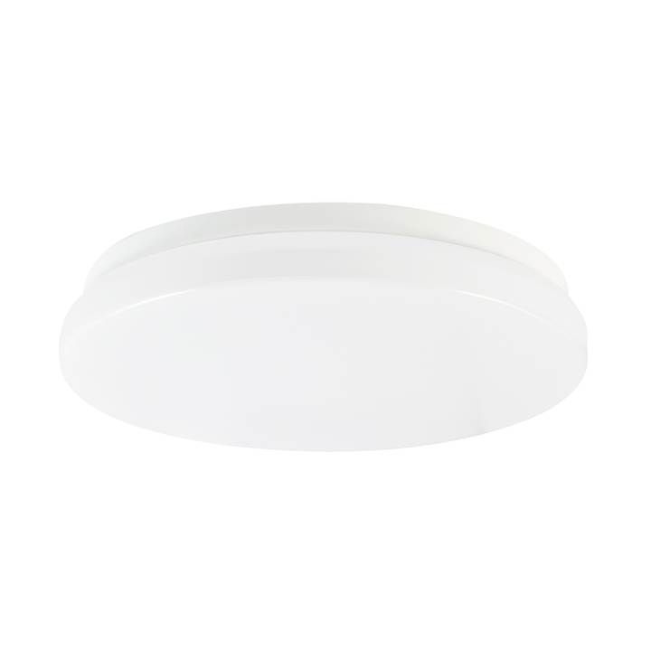 Eurolux white ceiling light installed and lit