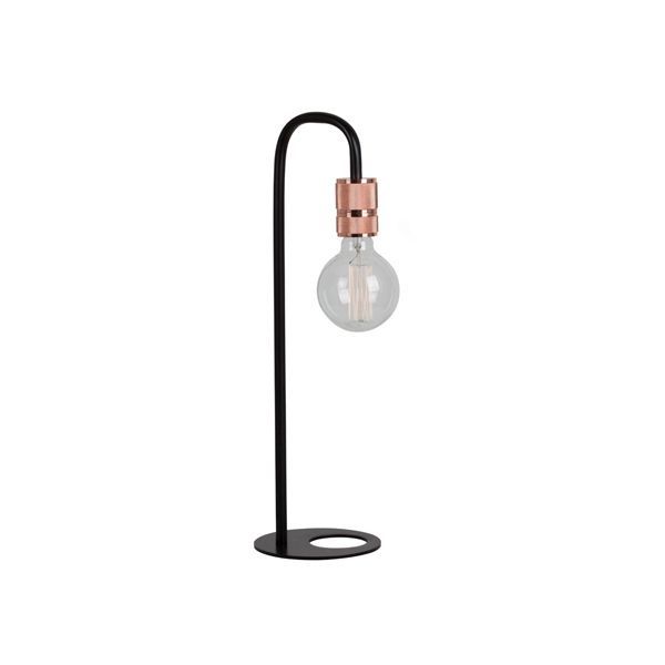 Eurolux black table lamp, front view