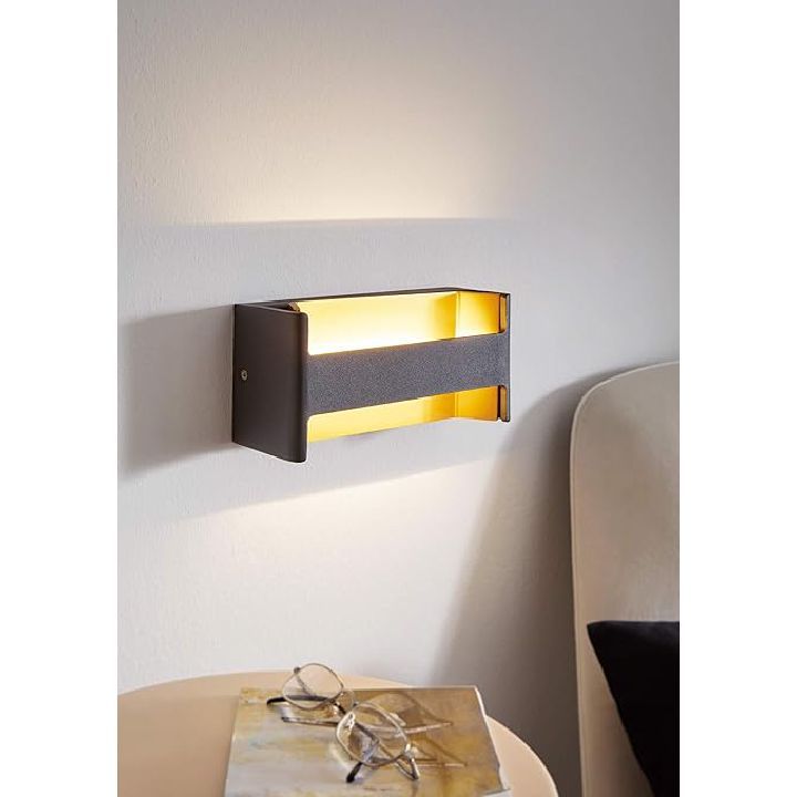 Close-up detail of the Eurolux black/gold floodlight