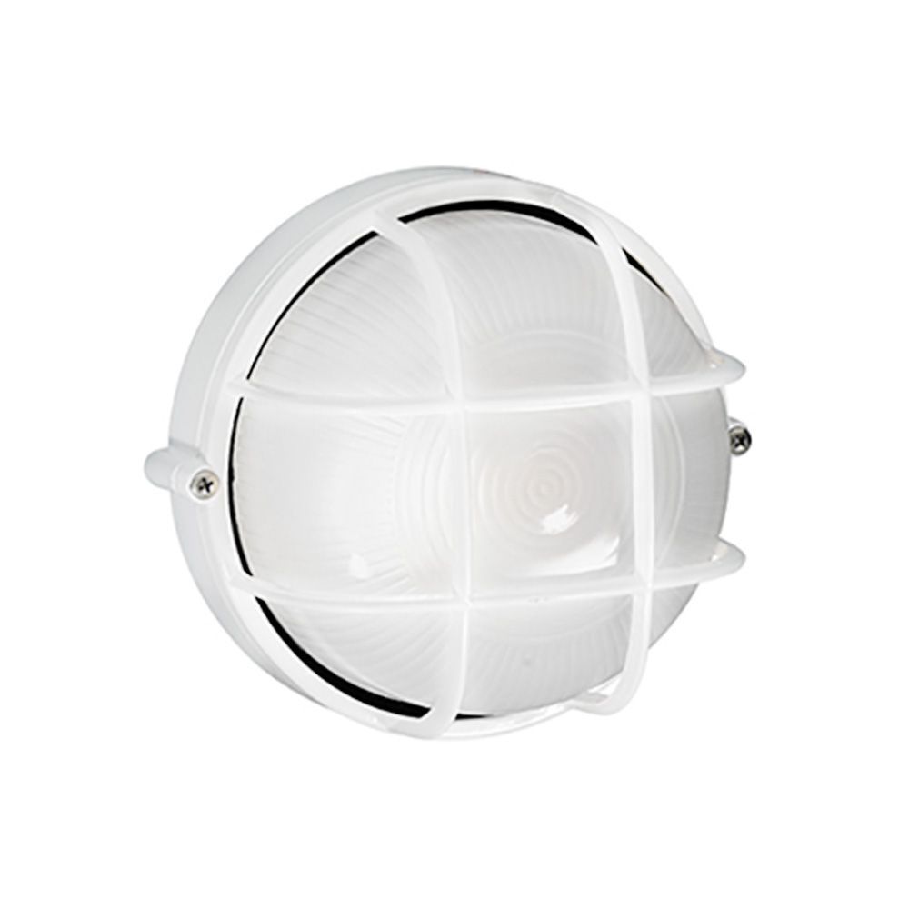 Radiant white or black bulkhead light shown in its packaging