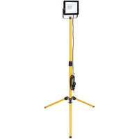 Eurolux black & yellow floodlight shown in its packaging