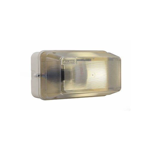 Eurolux white bulkhead light, front view