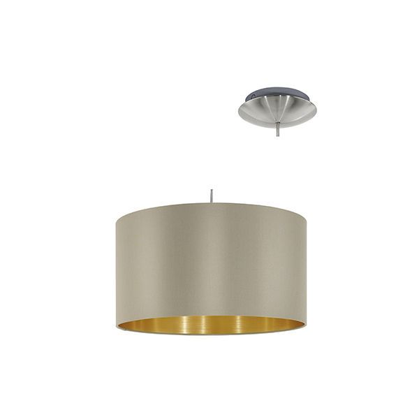 Eurolux taupe gold pendant light, front view