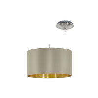 Eurolux taupe gold pendant light, front view