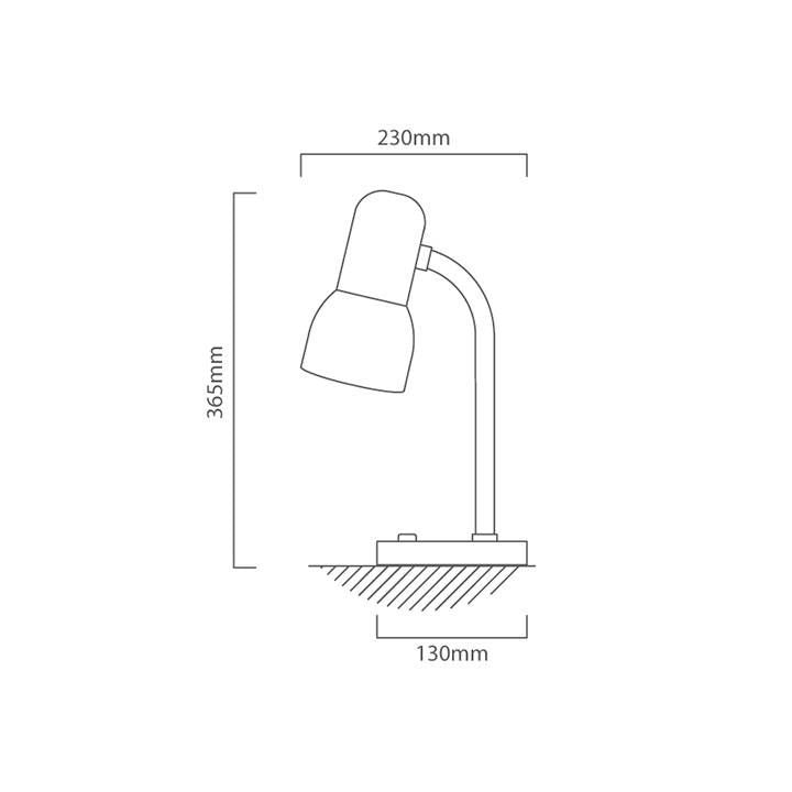 Close-up detail of the Eurolux white lamp