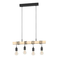 Eurolux black & brown pendant light, front view