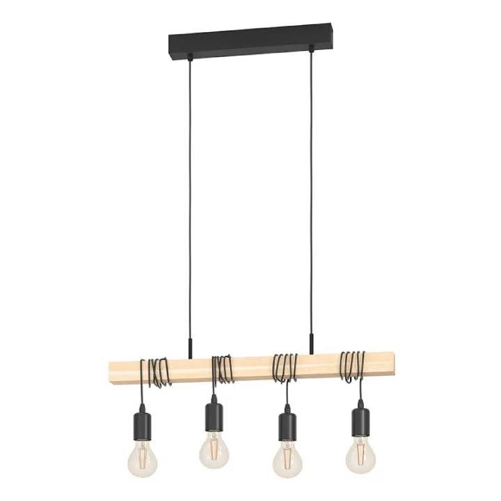 Eurolux black & brown pendant light, front view