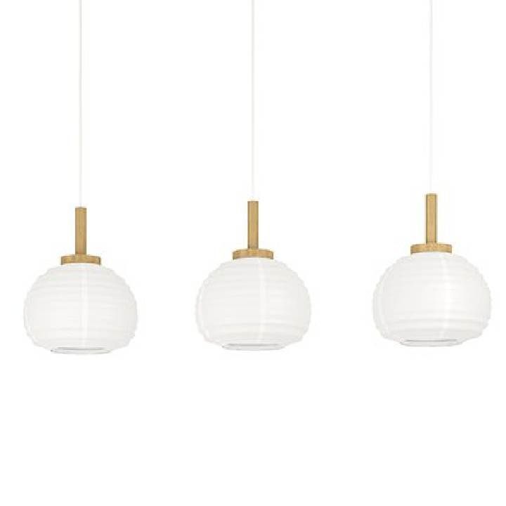 Eurolux white & brown pendant light installed and lit