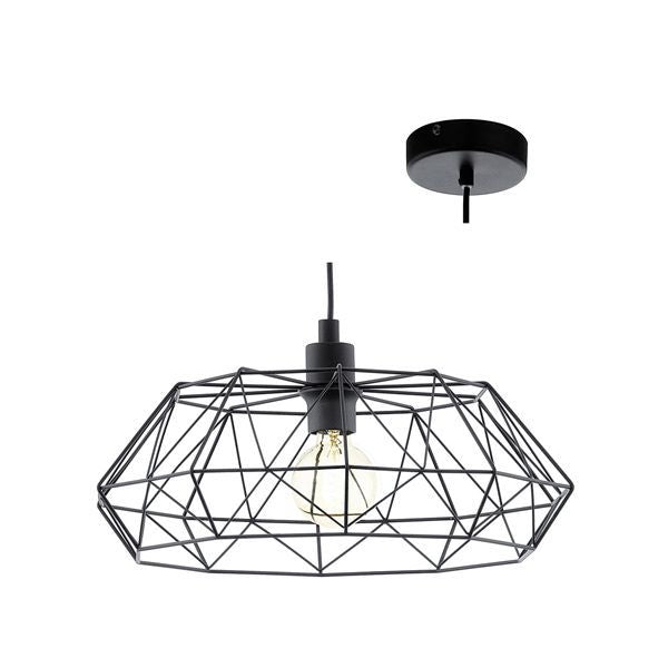 Eurolux black pendant light, front view