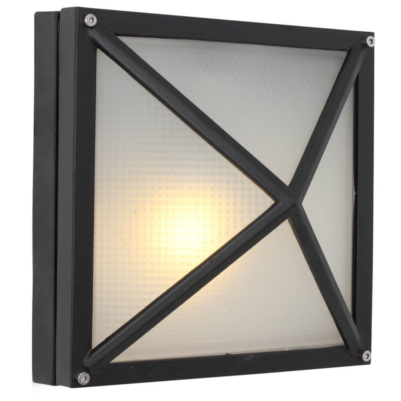 Eurolux black bulkhead light, front view