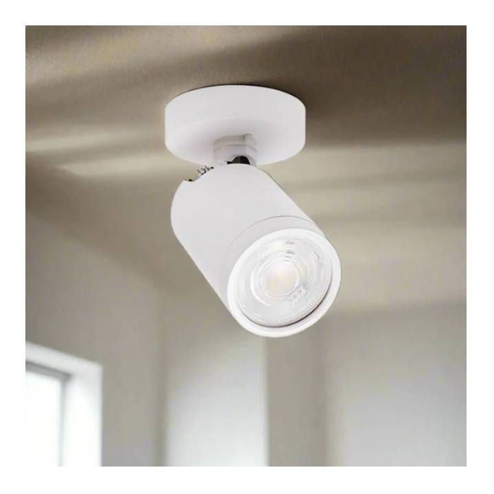 Radiant white downlight installed and lit
