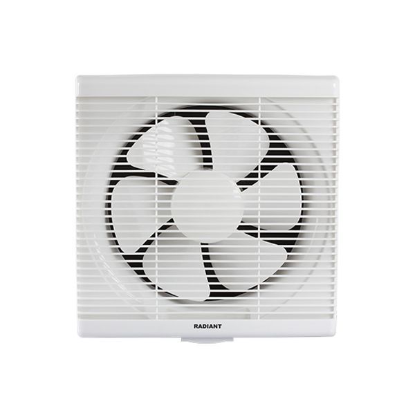 Radiant white fan, front view