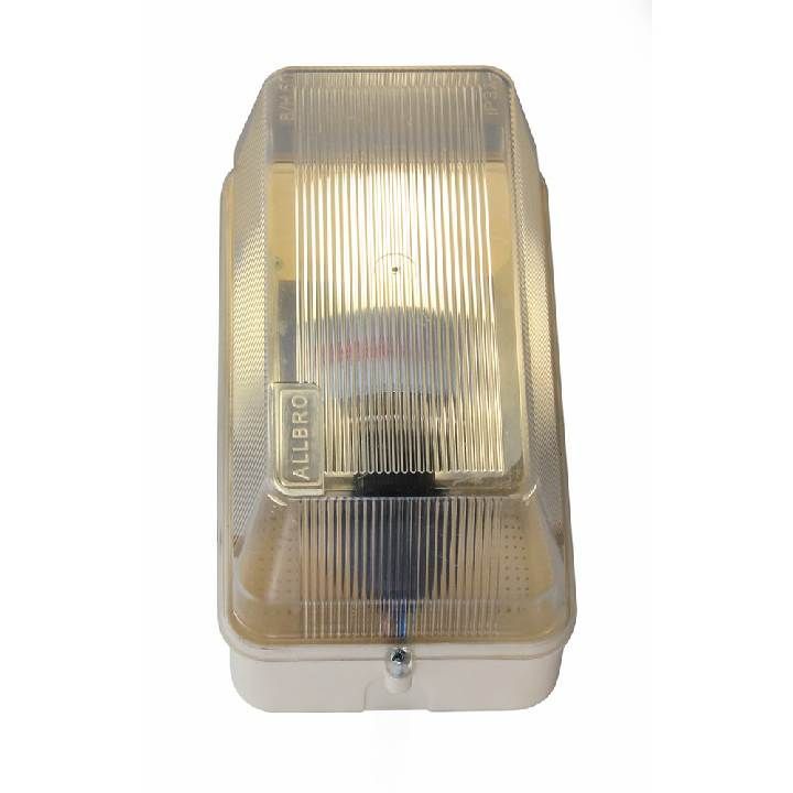 Eurolux white bulkhead light shown in its packaging