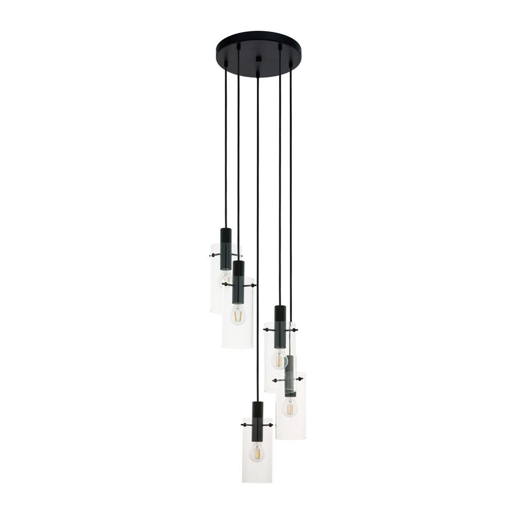 Eurolux black pendant light, front view