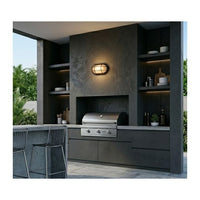Eurolux black wall light installed and lit