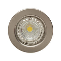 Eurolux satin chrome downlight, front view