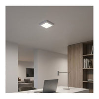 Eurolux white ceiling light installed and lit