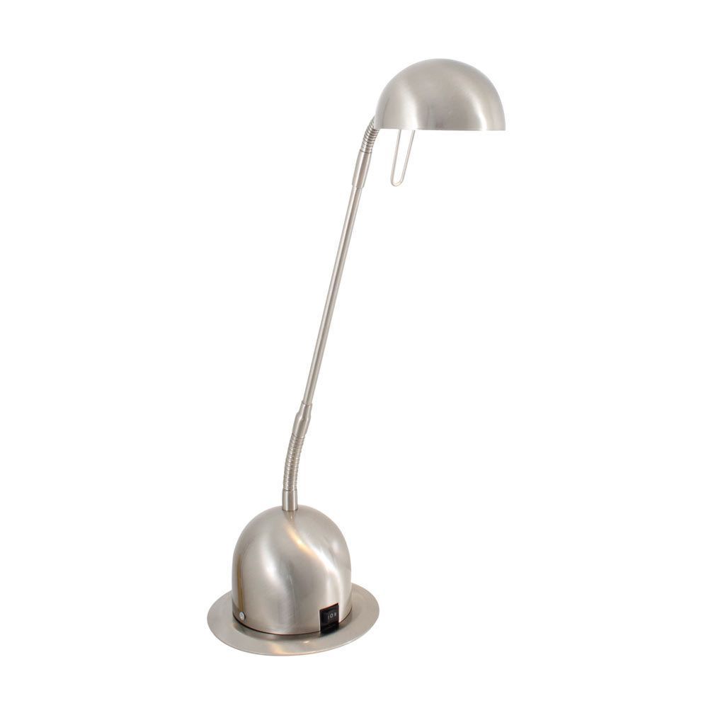 Eurolux satin chrome table lamp, front view