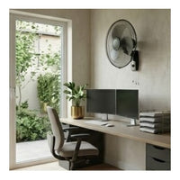 Eurolux black & white fan installed and lit