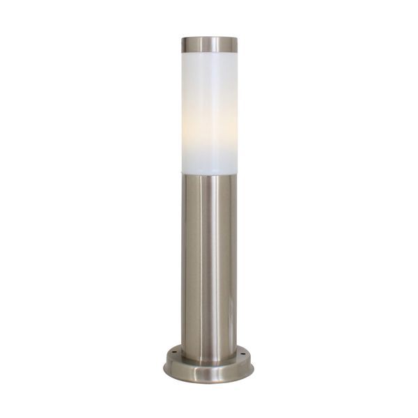 Eurolux satin chrome garden light, front view
