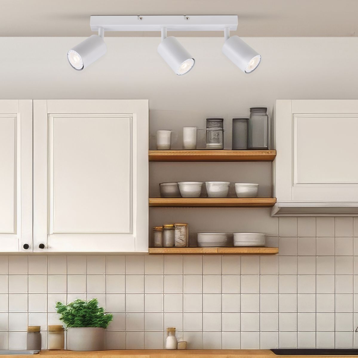 Urban black and comes in white downlight, front view