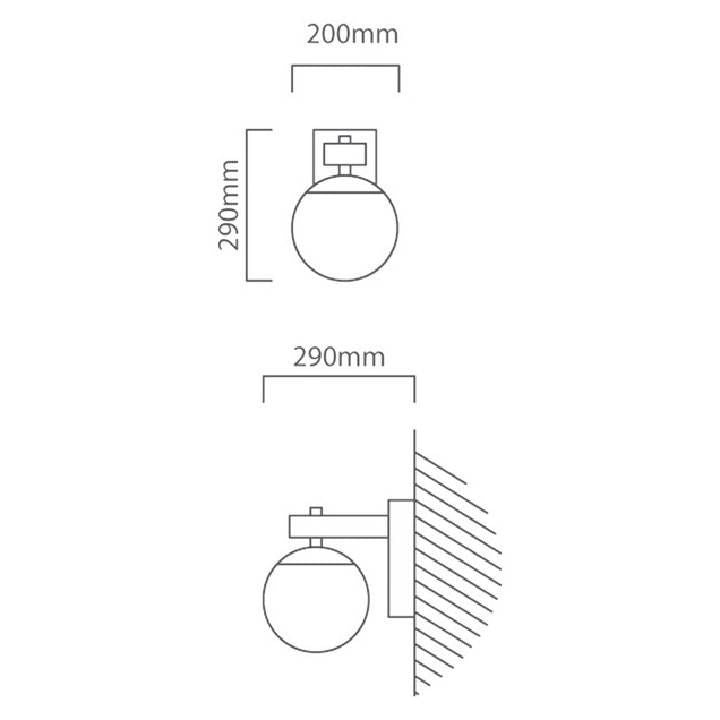 Eurolux black & brown wall light shown in its packaging