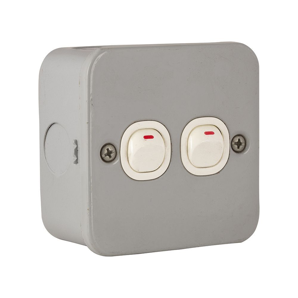 Eurolux grey electrical switche, front view