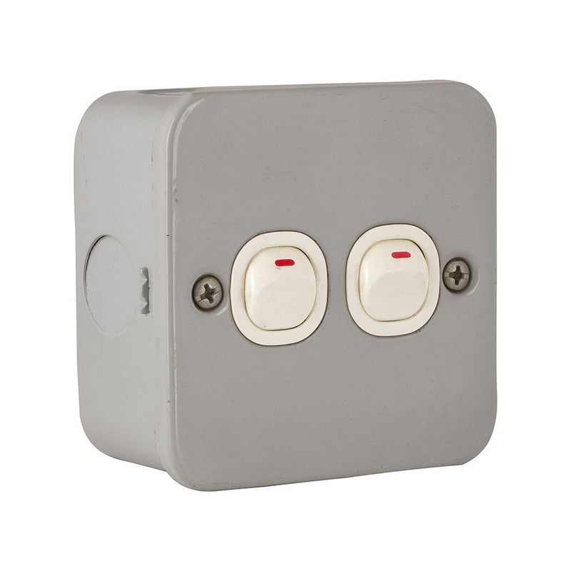 Eurolux grey electrical switche, front view