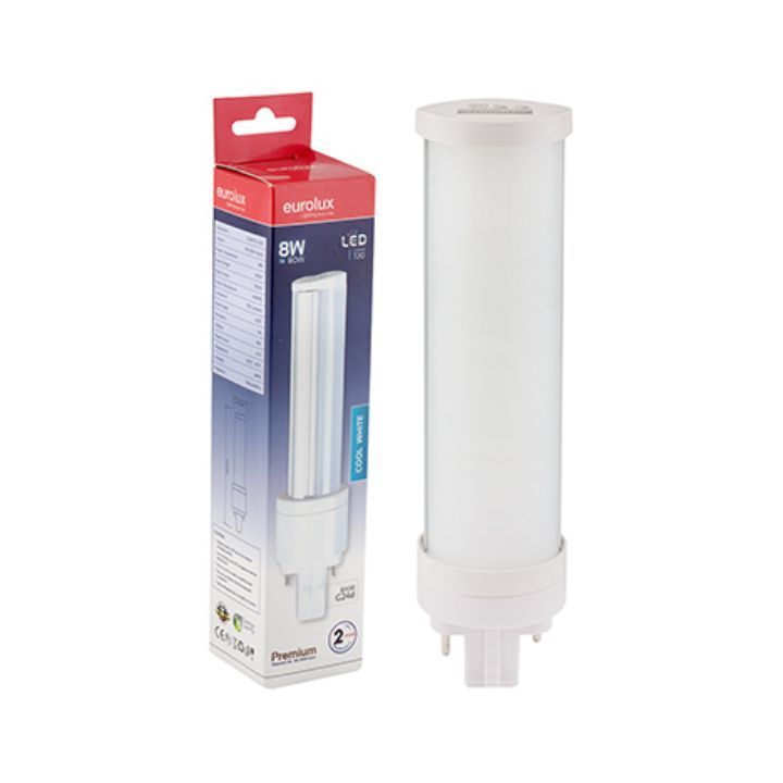 Eurolux cool white CFL globe, front view
