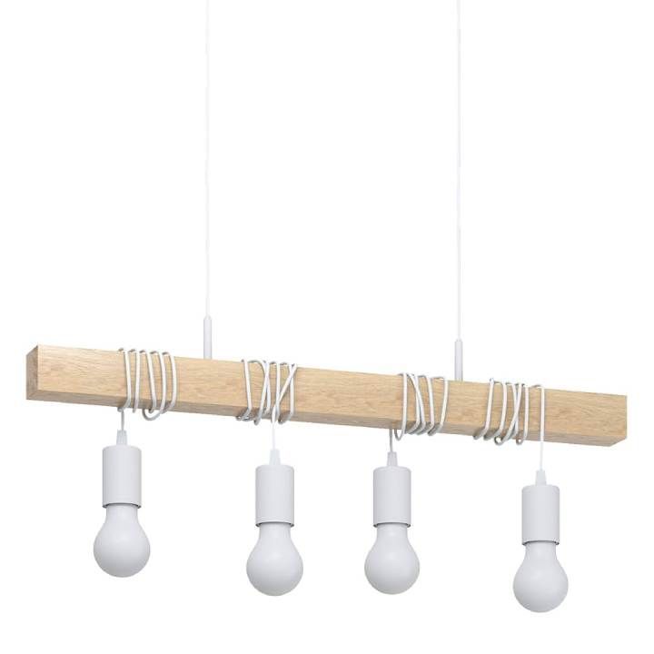 Eurolux white & brown pendant light installed and lit