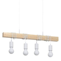 Eurolux white & brown pendant light installed and lit