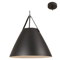 Eurolux sanded black & black pendant light, front view